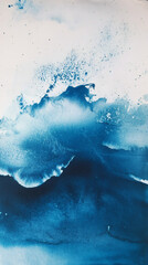 Poster - Abstract blue watercolor painting creating shapes and gradients, perfect for backgrounds and creative projects