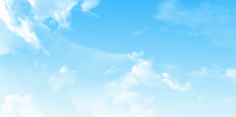 Aufkleber - Realistic white cloud background design stock illustration. Blue sky Illustration or White Cloud Illustration