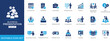© Sujoy - Professional business presentation solid icon set featuring charts, audience, briefing, conference, graph, manager, meeting, plan, presentation, and analytics tools. editable vectors for web & apps.