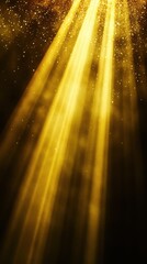 Canvas Print - golden light beams shining down through a dark space creating a magical and ethereal atmosphere with