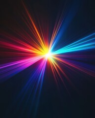Wall Mural - dynamic burst of vibrant colors emanating from central point creating a sense of speed and energy on