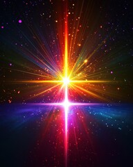 Wall Mural - radiant cosmic burst of starlight illuminating a vast expanse of space with vibrant colors and ether