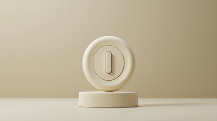 Poster - Large minimalist power button icon centered on a neutral backdrop emphasizes accessibility with space for text and adheres to design principles