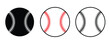 © Badman - Softball icon set. Baseball silhouette, hand drawn baseball outline vector illustration