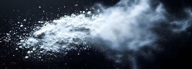Wall Mural - a fine cloud of white baby powder dispersing softly with gentle lighting on an isolate background