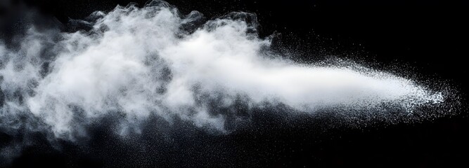 Wall Mural - a fine cloud of white baby powder dispersing softly with gentle lighting on an isolate background
