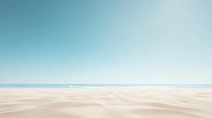Fototapete - Spacious beach view with soft sand dunes and a clear blue sky offering an ideal canvas for text placement