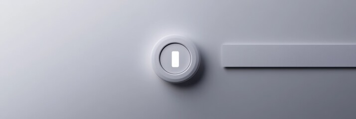 Poster - Minimalist power button icon on a neutral background with ample text space providing an accessible design feature