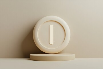 Poster - Minimalist power button icon on a neutral background emphasizing accessibility and design principles with ample text space available