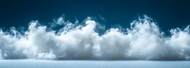 Wall Mural - a snowy white cloud of cornstarch powder dispersing smoothly on an isolate background