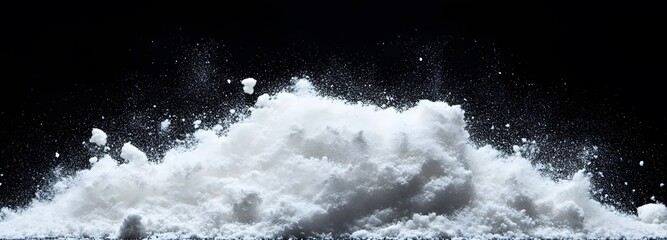 Wall Mural - a snowy white cloud of cornstarch powder dispersing smoothly on an isolate background