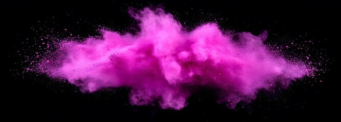 Wall Mural - A bright magenta powder explosion creating an abstract art effect on an isolate background