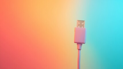 Aufkleber - Symbolizing connectivity, a network cable with an internet icon stands out against a soft gradient background, offering space for additional text