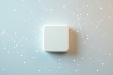 Aufkleber - Centered white computer icon on abstract digital background with numbers representing modern technology and data processing