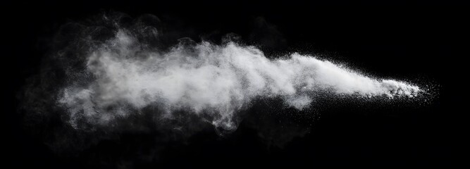 Wall Mural - a soft puff of white chalk powder released into the air on an isolate background