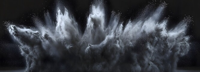 Wall Mural - A dramatic black powder explosion frozen in time on an isolate background