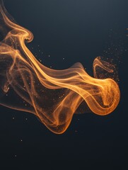 Wall Mural - ethereal golden smoke swirling against a dark backdrop creating a mesmerizing and captivating visual