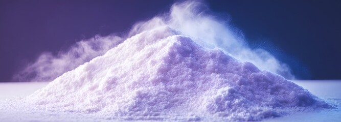 Wall Mural - a mountain of talcum powder with a soft glow and smooth texture on an isolate background