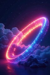 Wall Mural - soft luminescent curve surrounds an infinite boundary, curve, luminous, endless