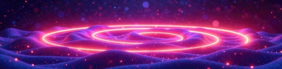 Wall Mural - soft luminescent curve surrounds an infinite boundary, luminous, swirly, void
