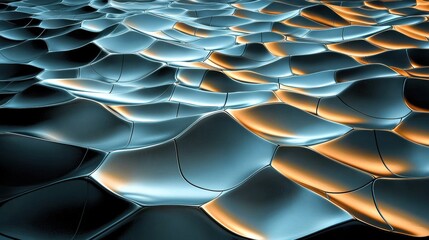 Sticker - abstract metallic background with reflecting surfaces creating a futuristic and dynamic visual exper