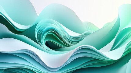 Sticker - abstract background with flowing gradients in shades of blue and green for creative design projects