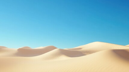 Fototapete - Endless soft sand dunes under a clear blue sky, inviting relaxation and tranquility at the beach