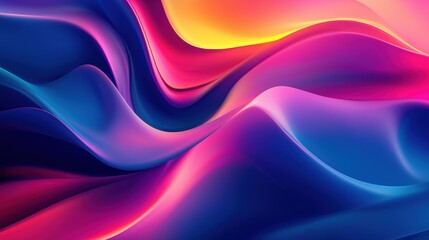 Sticker - dynamic abstract background design with waves of neon pink and deep blue tones for eye-catching visu
