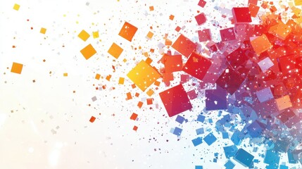 Wall Mural - colorful abstract background with burst of geometric shapes and dynamic patterns for creative projec