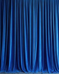 Wall Mural - elegant royal blue velvet curtain backdrop for theater stage or photography studio setting texture r