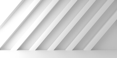 Minimalist abstract geometric design with white diagonal lines. 3d render