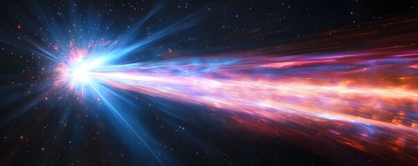 Wall Mural - a cosmic ray traveling through the universe
