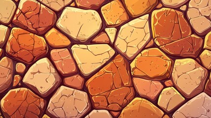 Wall Mural - detailed and simple vector sketch of flat clay floor with warm tones for creative projects and desig