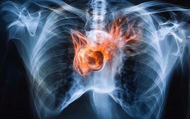 Wall Mural - 81. a chest x-ray showing aortic aneurysm