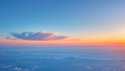 Wall Mural - Beautiful, luxurious soft gradient clouds with sunlight on the blue sky ideal for a background, large size, high-definition landscape photograph.