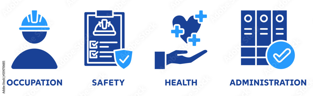 Icon Set of osha web vector illustration concept with icons of ...