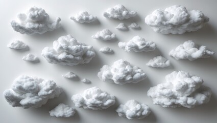 Wall Mural - Set of isolated clouds against a background. Textures and backgrounds from nature.
