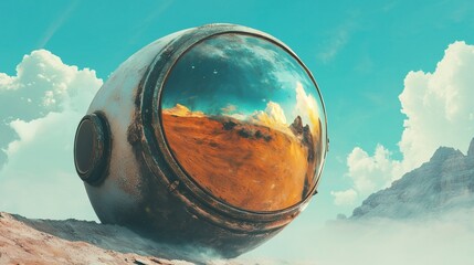 Wall Mural - a large, round object with a mirror on it