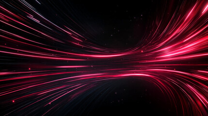 Wall Mural - dynamic red lines on black: a vibrant, dynamic abstract of red lines on a dark background creates a 
