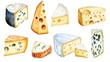 © Marco - Illustration of types of cheese on white background