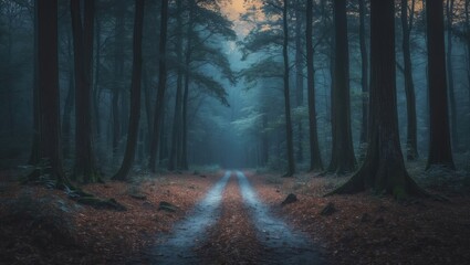 Wall Mural - Picture captured in a deep forest during daytime.