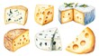 © Marco - Illustration of types of cheese on white background