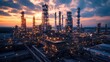 © djatinako - Sunset over Industrial Refinery Complex, Detailed Aerial View