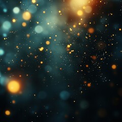 Canvas Print - ethereal golden light bursts against a dark teal backdrop creating a dreamy and magical atmosphere w