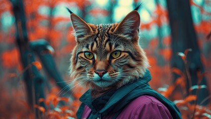 portrait of a wild cat.
