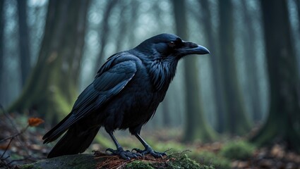 crow in the woodland