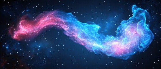 Wall Mural - ethereal cosmic nebula with vibrant pink and blue hues amidst a starlit expanse creating a captivati