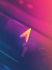 Aufkleber - Minimalistic cursor icon representing technology services on a computer screen with soft gradient background and designated text area for design flexibility