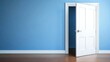© instock - Open Door on Blue Wall