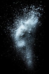 Wall Mural - captivating white powder explosion against black backdrop high speed photography with dynamic moveme
